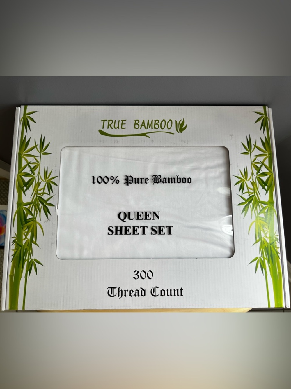 True Bamboo 100% Pure Bamboo White  Queen Sheet Set -New In Box-never opened.